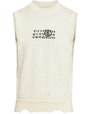 MM6 by Maison Martin Margiela Distressed Sleeveless Top - Grey