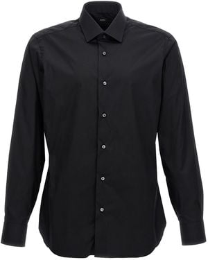 Barba Napoli Poplin Shirt Shirt, Blouse - Black