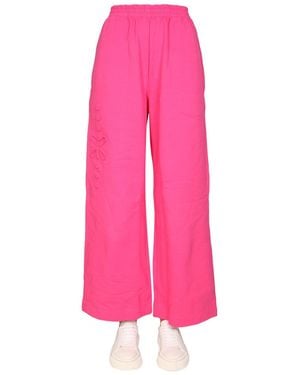 McQ PANTALONE JOGGING WIDE LEG IN COTONE - Rosa