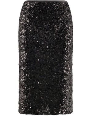 Pinko Pappacieca Pencil Skirt With Sequins - Black