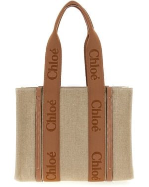 Chloé Woody Medium Tote Bag Brown