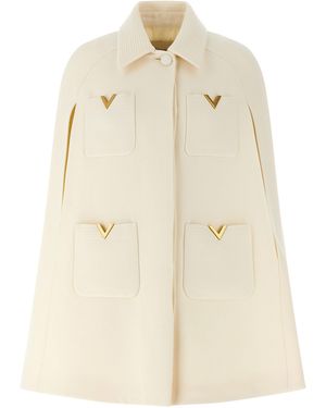 Valentino Garavani Drill Hood Capes - Natural