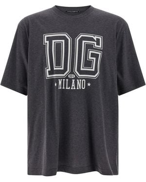 Dolce & Gabbana Flocked Print T-Shirt - Black