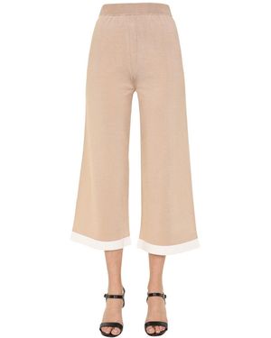 Moschino Cropped Trousers-Donna - Neutro