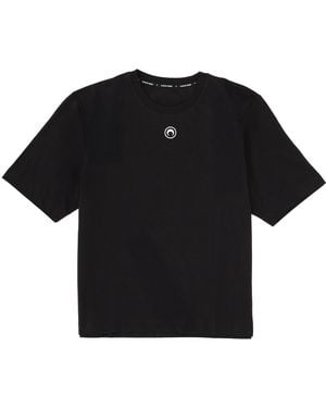 Marine Serre T-Shirt With Logo - Black