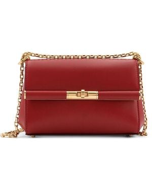 Dolce & Gabbana Mini Marlene Leather Shoulder Bag-Donna - Rosso