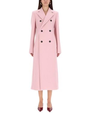 Sportmax Double-Breasted Coat - Pink