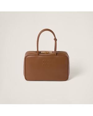 Miu Miu Tan Pocket Leather Bag - Brown