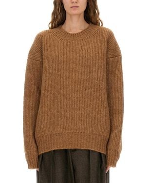 Saint Laurent Thick Knit Pullover-Donna - Marrone