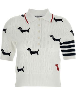 Thom Browne Hector Polo Bianco-Donna
