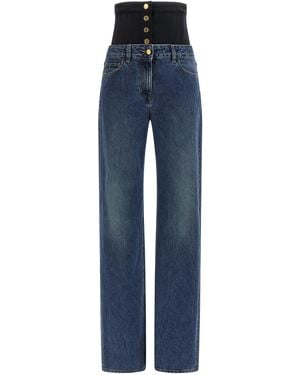 Elisabetta Franchi Bustier Insert Jeans Blu-Donna