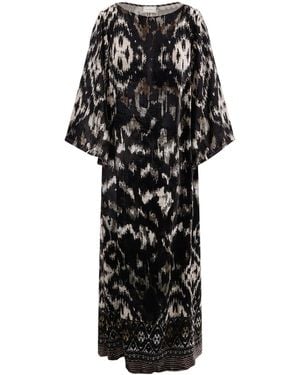 Pierre Louis Mascia Jacquard Velvet Long Dress - Black