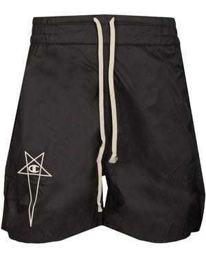 Rick Owens X Champion Bermuda Shorts With Drawstring Pants - Black