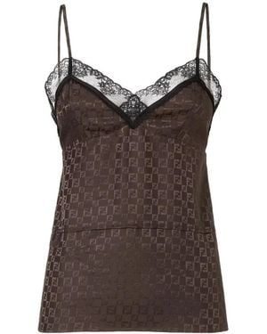 Fendi "jacquard Ff" Top - Brown