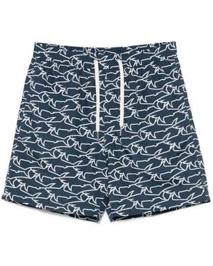 Paul & Shark Printed Swim Shorts - Blue