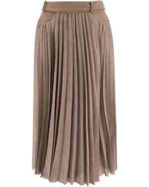 Sacai Pleated Skirt Skirts Beige - Brown