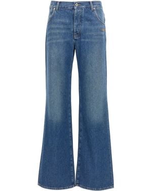 Off-White c/o Virgil Abloh Logo Embroidery Jeans Blu