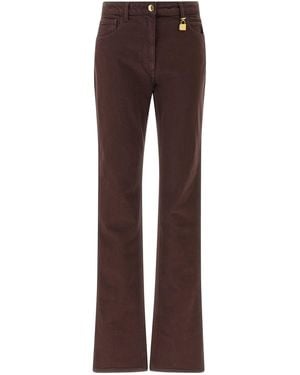 Elisabetta Franchi Jewel Padlock Jeans Marrone-Donna