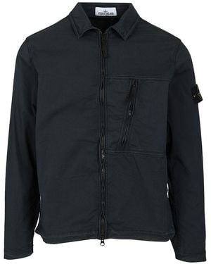 Stone Island Supima Cotton Overshirt Shirts - Black