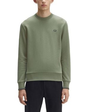 Fred Perry Sweatshirt With Logo-Uomo - Verde
