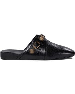 Balenciaga Mini Leather Slipper Sandals For - Black