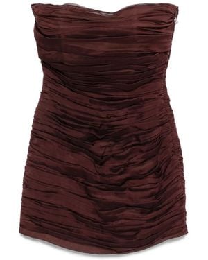 Raquel Diniz New Ambra Strapless Pleated Short Dress - Purple