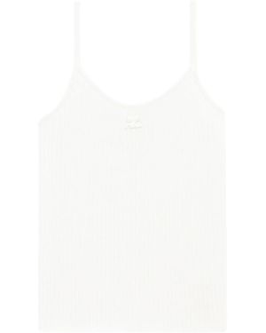 Courreges Reedition Ribbed Knitted Tank Top - White