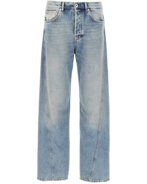 Lanvin Twisted Hem Jeans Celeste-Uomo - Blu