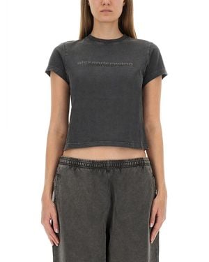Alexander Wang T-Shirt With Logo-Donna - Nero