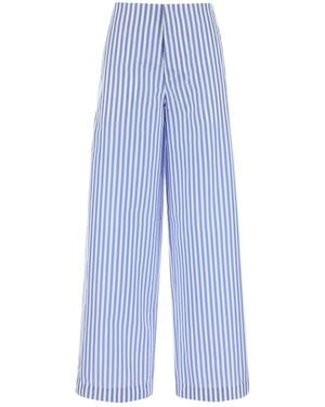 Philosophy Embroidered Poplin Pant - Blue