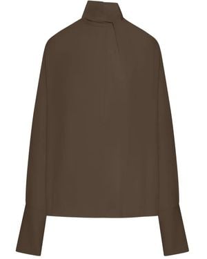 Tom Ford High-Neck Blouse - Brown