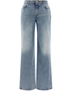 Balmain Straight Leg Jeans Celeste-Donna - Blu