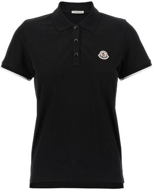 Moncler Logo Patch Shirt Polo Black