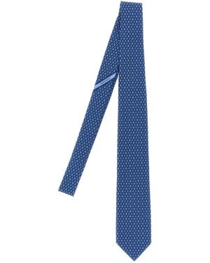 Ferragamo Gancini Pois Ties And Papillon - Blue