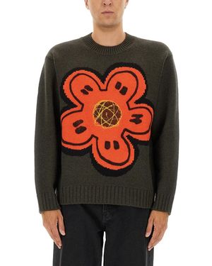 KENZO Sweater With "Boke Flower"-Uomo - Nero