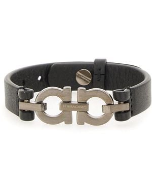 Ferragamo Bracelet With Double "hooks" - Black