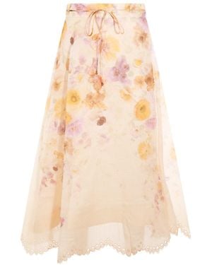 Zimmermann Skirts Pansy Floral - Natural
