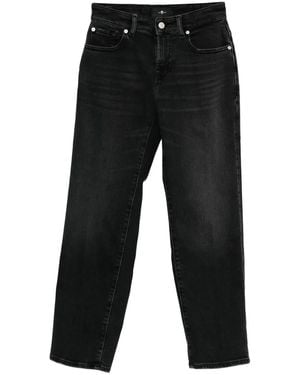 7 For All Mankind Calie Straight Ankle Bottom - Black