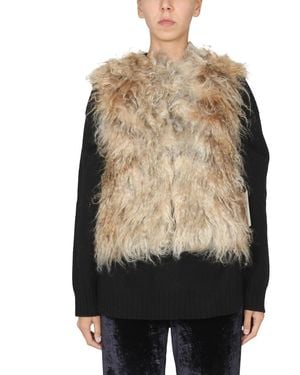 BECAGLI Mohair Fur Vest - Black