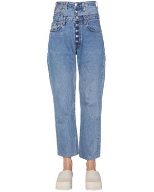 1/OFF Double Waist Jeans-Donna - Blu