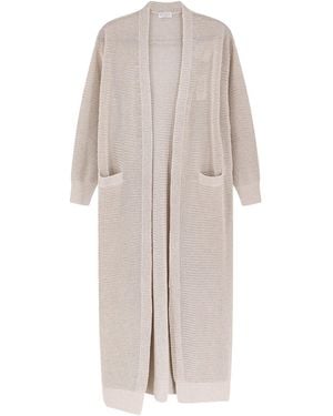 Brunello Cucinelli Cotton And Viscose Long Cardigan - White
