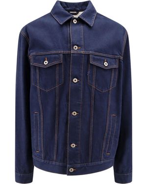 Burberry Giubbini in denim con stampa floreale - Blu
