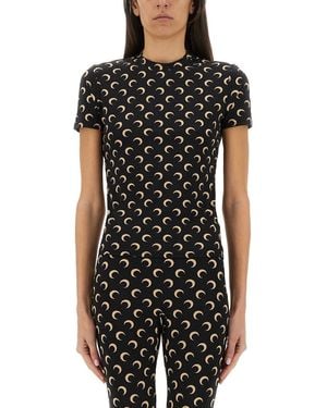 Marine Serre T-Shirt "Moon"-Donna - Nero