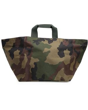 Herve Chapelier Xl Square Bottom Travel Bag Handbags Camouflage - Black
