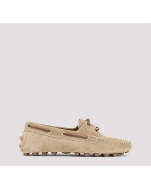 Tod's Biscuit Suede Loafers-Donna - Neutro