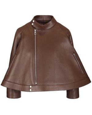 Loewe Nappa Leather A-Line Jacket Jackets - Brown