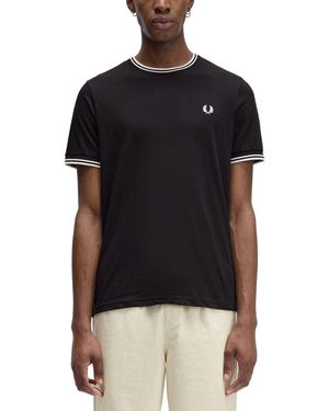 Fred Perry Double Stripe T-shirt - Black