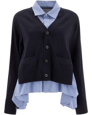 Sacai Shirt Cardigan Knitwear Blue