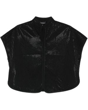 Emporio Armani Studded Cropped Top - Black