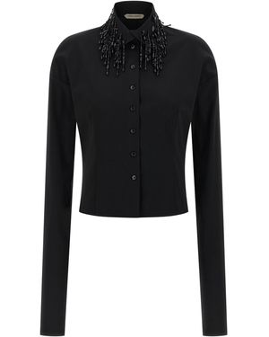 Alberta Ferretti Beads Shirt Shirt And Blouse - Black